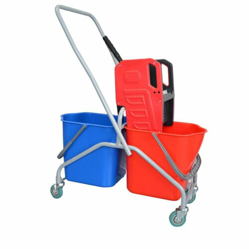 Тележка уборочная с отжимом мет. каркас без лотка 2x25л 22EF/2