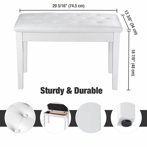 Банкетка для пианино Smiger S90 WHITE — фото 1