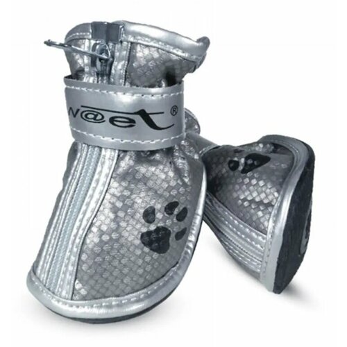 Ботинки (Triol) серебряные с лапками для собак, 55*45*55мм (уп.4шт.) YXS082-4 ботинки для собак triol yxs082 4 серебряные с лапками 55х45х55мм уп 4шт