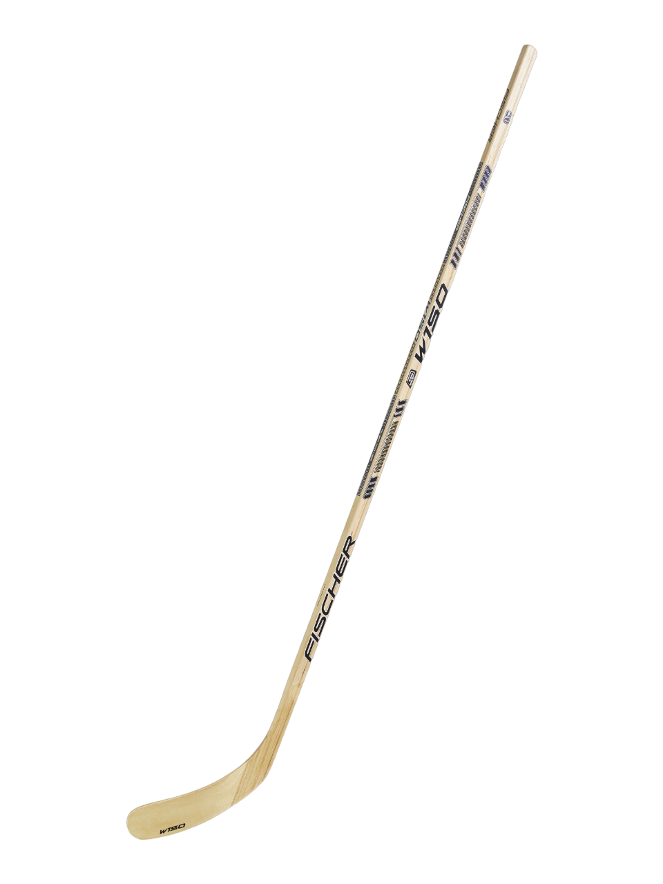 Подростковая клюшка хоккейная Fischer W150 WOOD STICK NATURAL INT 57" хват левый, загиб крюка правый