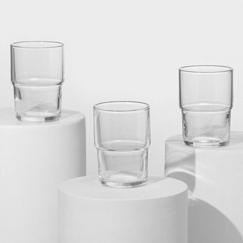 Набор стеклянных стаканов Hill, 200 мл, 3 шт (комплект из 4 шт)