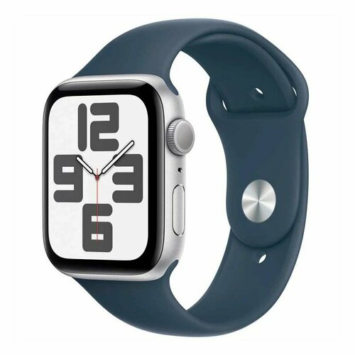 Умные часы Apple Watch SE 2023 GPS 40mm M/L MRE23 корпус из алюминия , Sport Band ремешок (Серебристый, Синий)