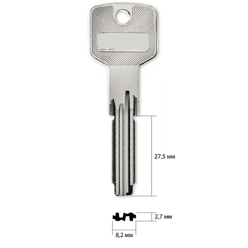 Вертикальный ключ CI21-L Cisa 620 (под бронь),（8.2x2.8x27.5mm）(E-317)