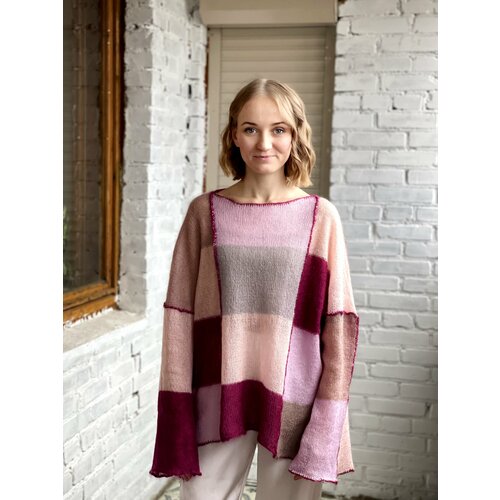 Джемпер Таня Исаева, размер 42-52, розовый, фиолетовый