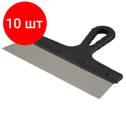 Комплект 10 штук, Шпатель гладкий нержавеющая сталь 200мм JETTOOLS (6301К)