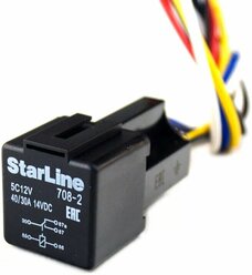 Реле Starline без крепежного уха 708-2 5 контактов 12 вольт автомобильное 40/30 Ампер + колодка под реле