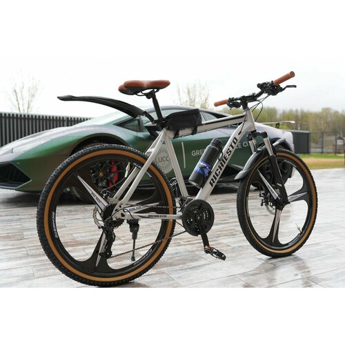 Велосипед RICHIESTO 26 на литых дисках три луча Горный Спортивный Унисекс серебристый 26900₽