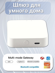 Шлюз для умного дома ZigBee, центр управления Tuya многорежимный хаб для умного дома, Wi-Fi/Bluetooth/Zigbee/белый