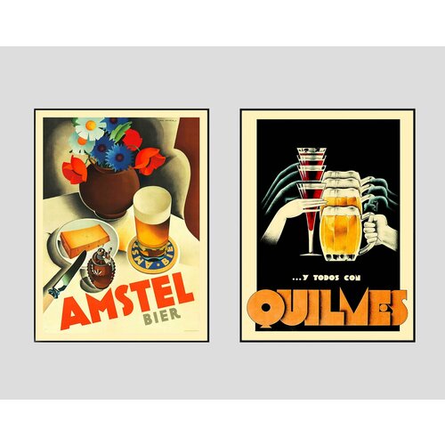 2 Постера Пиво Пенное/ Постеры для кухни, бара, в подарок любителю пива размер, А4 без рамки