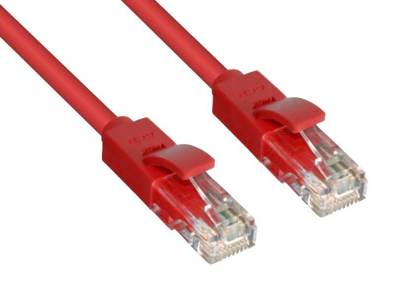 GCR Патч-корд прямой 30.0m UTP кат.5e, красный, 24 AWG, литой, ethernet high speed 1 Гбит/с, RJ45, T568B Green Connection - фото №14