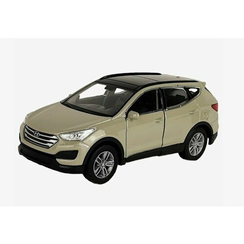 Модель машинка металлическая 1:38 Hyundai Santa Fe, пруж. мех, WELLY, серый машинка welly 1 38 hyundai santa fe синий пруж мех