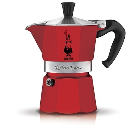Кофеварка гейзерная Bialetti Moka Express Color (6 порций) (красный)4943