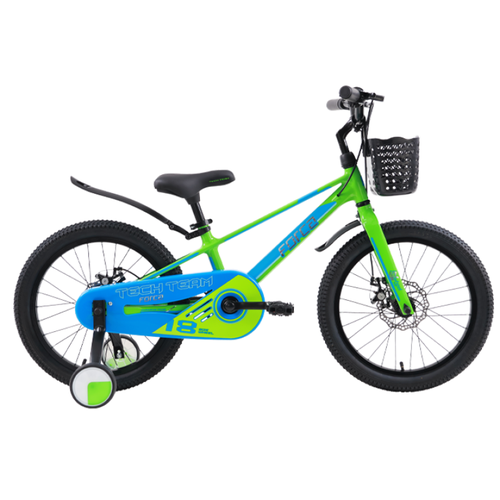 Детский велосипед TechTeam Forca 18 (2024) зеленый/синий (NN012553) детский велосипед techteam bully 18 2022 синий