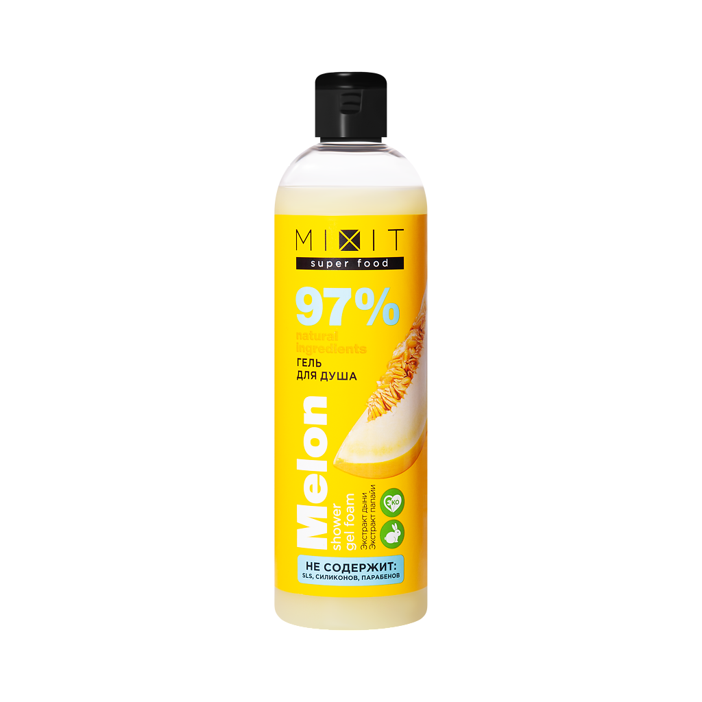 Mixit Super Food Гель-пена для душа 2в1 дыня Shower gel foam 2in1 Melon 750 мл 1 шт