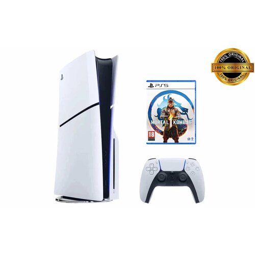 Игровая приставка Sony PlayStation 5 Slim с дисководом, 1Tb SSD, белый, Mortal Kombat 1 игровая приставка sony playstation ps5 slim disc 1024 cfi 2000b 100062408439