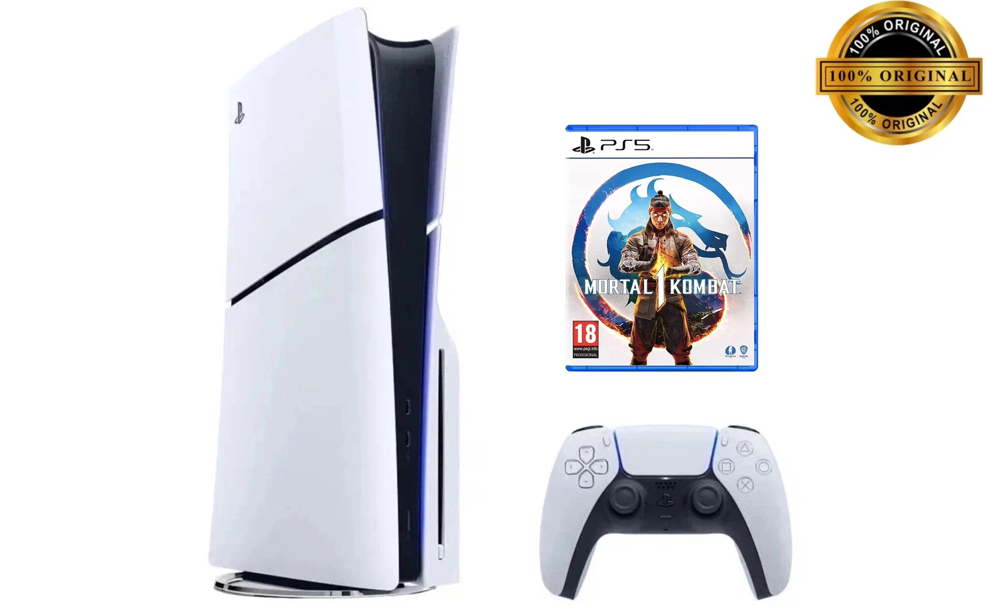 Игровая приставка Sony PlayStation 5 Slim с дисководом, 1Tb SSD, белый, Mortal Kombat 1