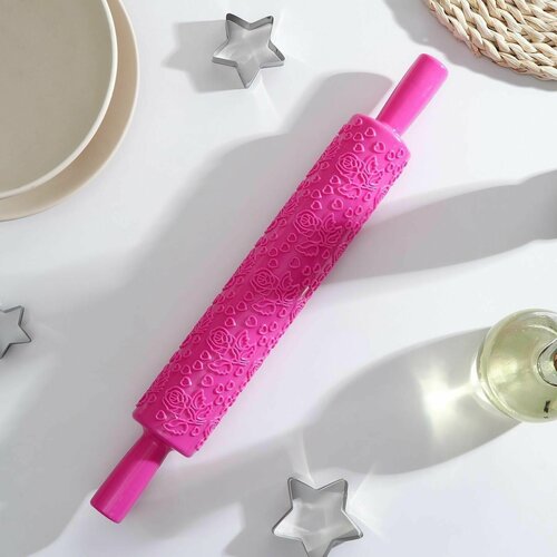 Скалка кондитерская 39 см фактурная 424₽