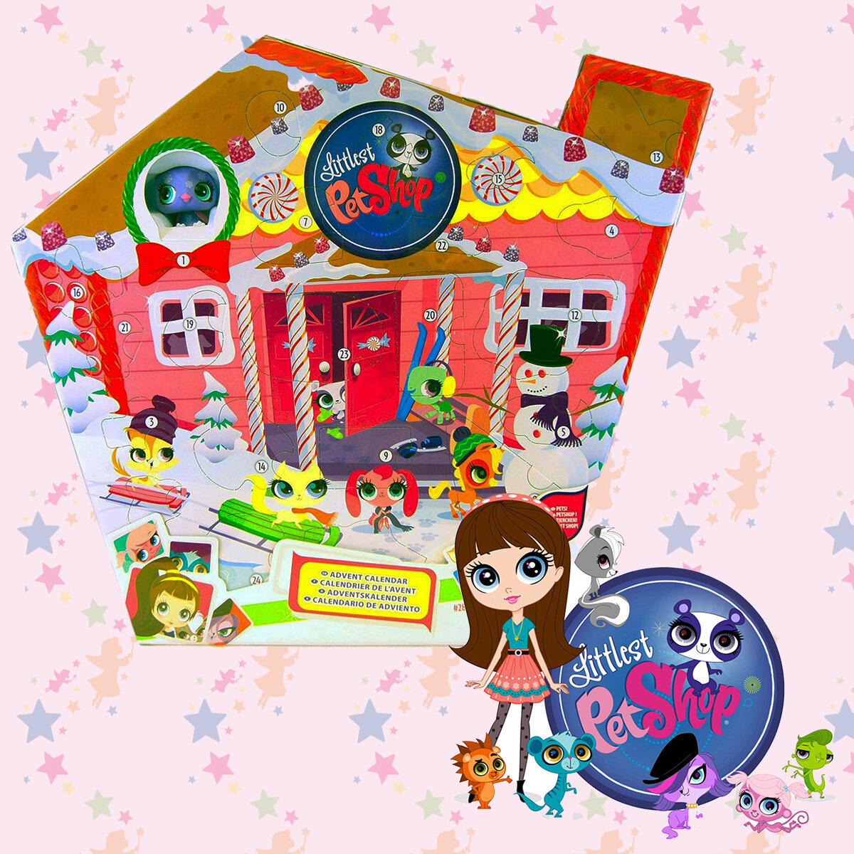 Фигурка-сюрприз Адвент календарь для девочек с фигурками Littlest Pet Shop Hasbro