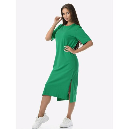 Платье MixModa, размер 42/44, зеленый африканские женские платья летнее однотонное платье миди 2022 повседневная накидка с рукавами и оборками на подоле богемное платье женско