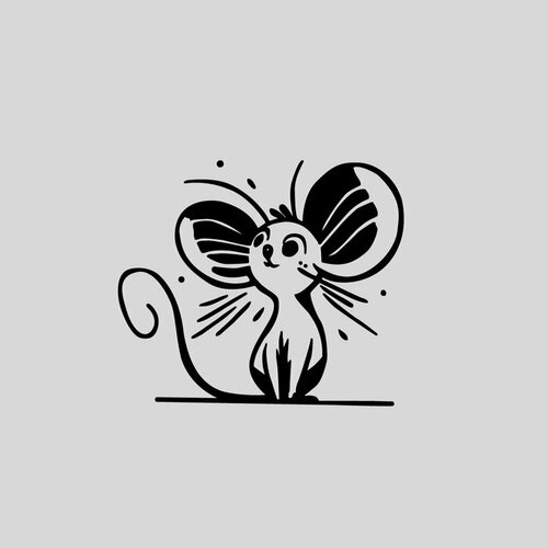 Термотрансфер «Мышка с большими ушами», 10 × 9 см (комплект из 11 шт)