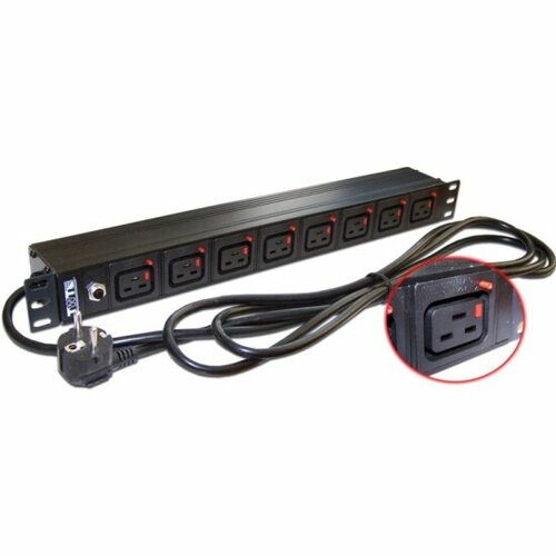 Блок розеток Lanmaster TWT-PDU-16A8C9L-30 8шт 1U 3м 2105₽