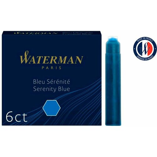 вышиваем подарки сувениры аксессуары Картридж Waterman International (CWS0110950) Serenity Blue чернила для ручек перьевых (6шт)