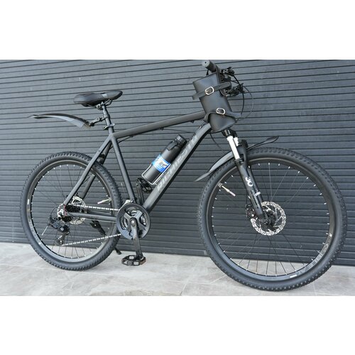 Велосипед горный RICHIESTO 26 21s Алюминиевая рама 19 Взрослый Спортивный Унисекс черный матовый 25900₽