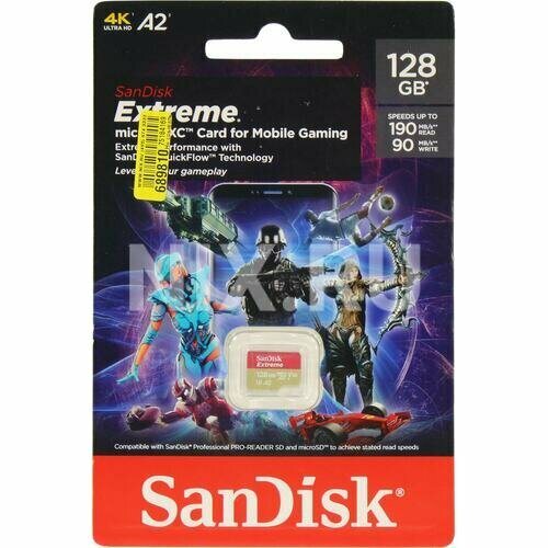 SD карта Sandisk Extreme SDSQXAA-128G-GN6GN