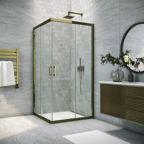 Vegas Glass Душевой уголок Vegas Glass ZA Tur Novo h1900 110 05 01 профиль бронза, стекло прозрачное