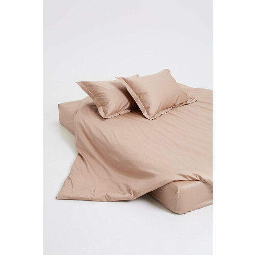 Простынь на резинке из сатина люкс, TANI POSTEL, 90х200х30 см, Латте