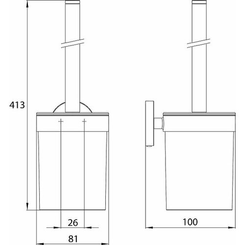Ершик для унитаза Emco Round 4315 133 00, черный матовый/белый