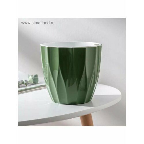 Кашпо для цветов со вставкой Флюте 3 л цвет малахит 707₽