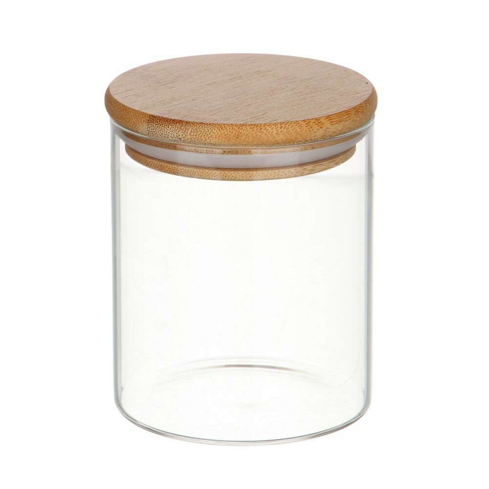 фото VETTA Банка для хранения с бамбуковой крышкой, 10х8,5см, стекло