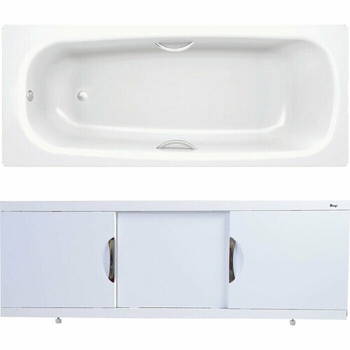 Ванна стальная BLB Universal HG 170х70 с экраном Emmy Валенсия, ножками, ручками и шумоизоляцией