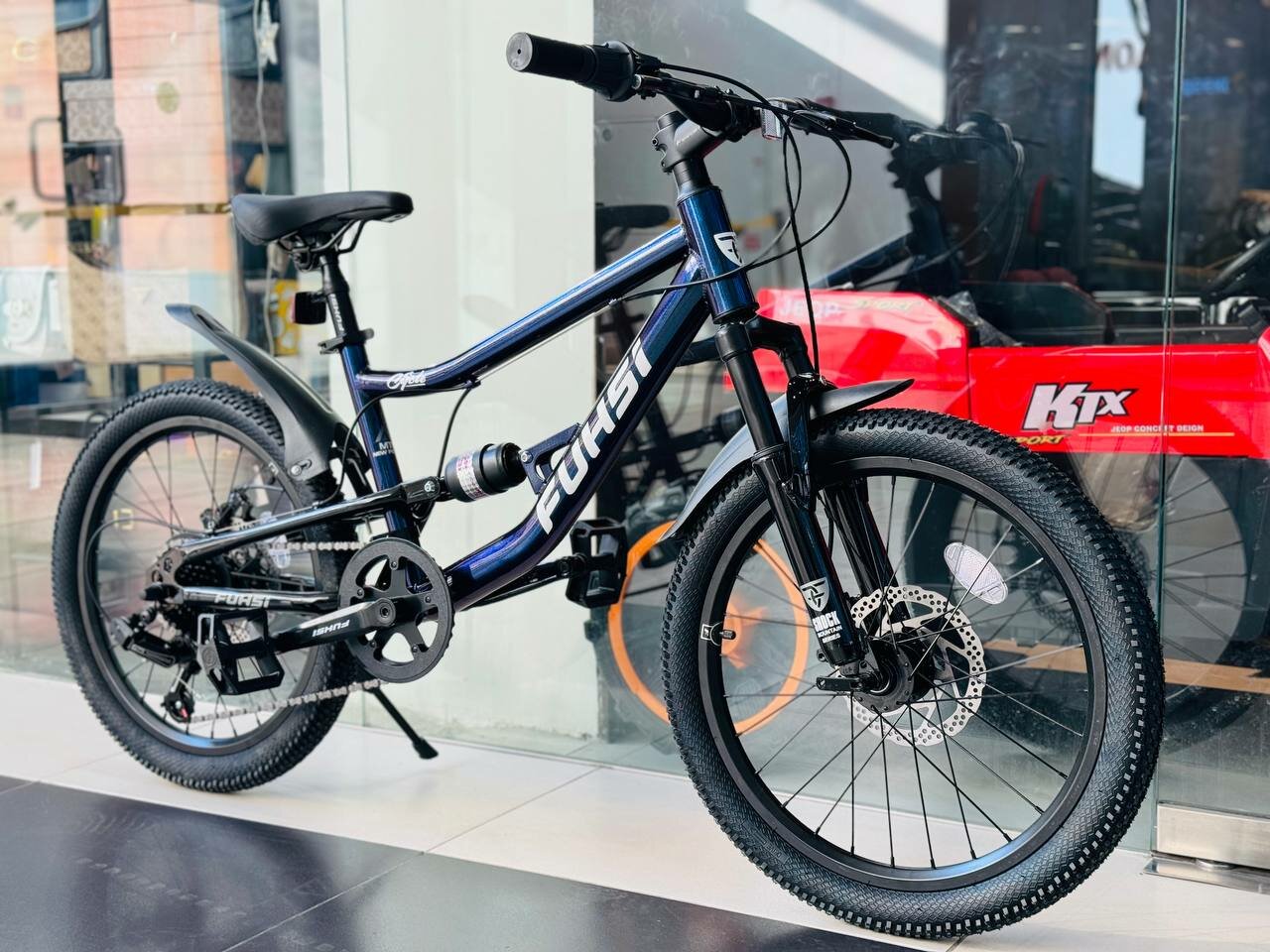 фото Велосипед горный скоростной FUNSI 606 7s 20' дюймов / детский, мужской и женский для прогулки / скоростной, спортивный велик желтый