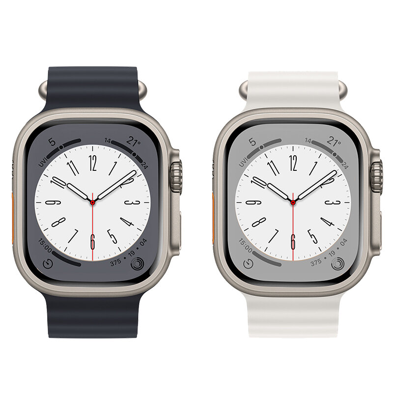 Ремешок на руку для Apple Watch 44/45/46/49 мм, HOCO, WA12, силиконовый ребристый, белый — фото 1