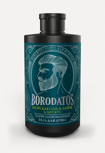 Изображение товара Мужской парфюмированный гель для душа Borodatos Морская соль, Лайм и Мускус, 400 мл
