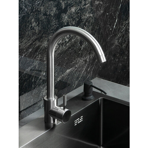 Смеситель для кухни Faucet 002 из нержавеющей стали с высоким поворотным изливом