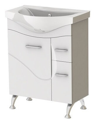 фото Тумба под раковину АСБ-Мебель Альфа 650 мм напольная белый (10174)