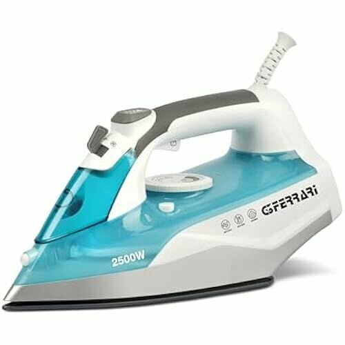 G3 Ferrari Ermes G40021 Паровой утюг 2500 Вт Керамическая пластина Емкость 340 куб см 150 гмин Самоочистка Защита от накипи и капель 51 микроотверстие БелыйГолубой 1288600₽