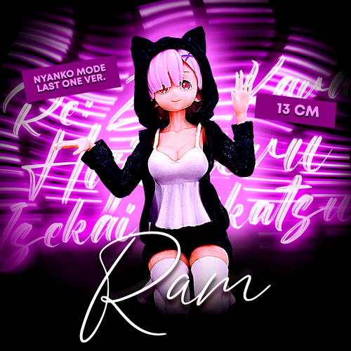 Аниме фигурка Рам Itsu demo Anata to Isshodayo: Ram Nyanko Mode Last One Ver, Жизнь с нуля в другом мире 13 см