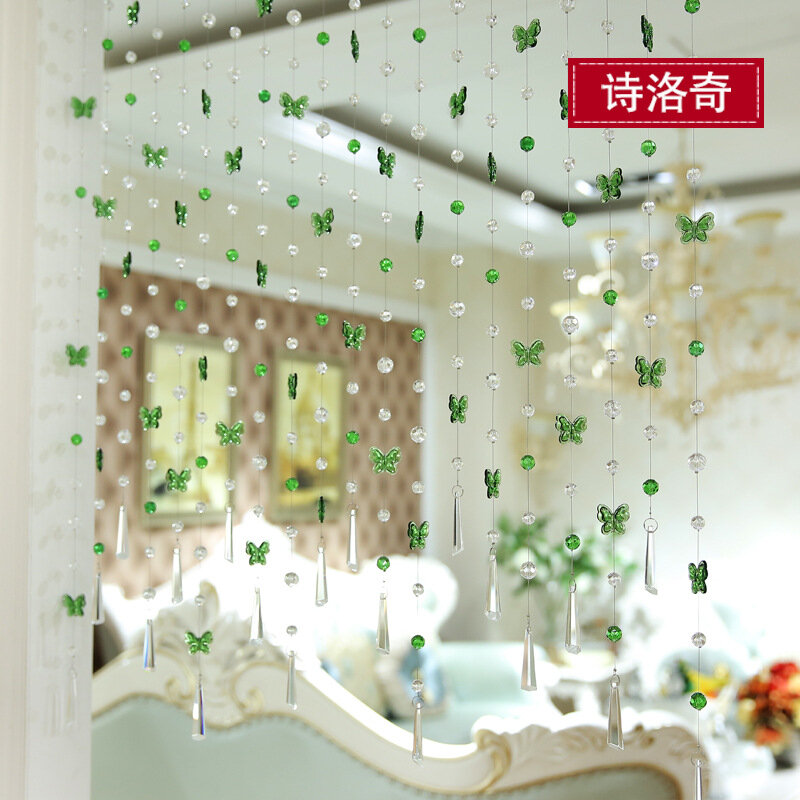 фото Шторы Shi Luoqi "Бабочка", хрустальные бусины, комплект