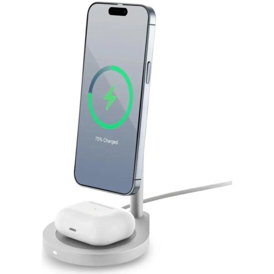 Беспроводное зарядное устройство Ubear WL06SL21-AD, Stage 2in1, серебристый — фото 1