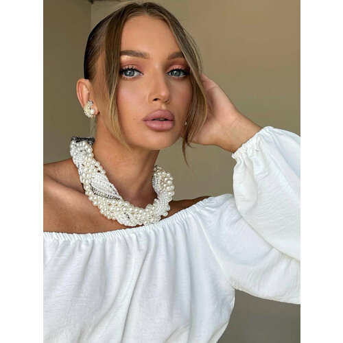 Колье, длина 46 см, жемчужный