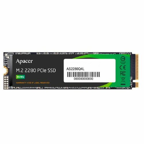 Apacer Твердотельный накопитель SSD M.2 2280 512GB AS2280Q4L Client SSD AP512GAS2280Q4L-1 3600 3000, PCIe Gen4 x4, 3D NAND