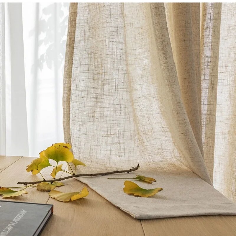 Льняные шторы, цвет и размер в ассортименте, 01 Pure color linen, 1 pcs W250xH265cm, 1. Hook top — фото 1