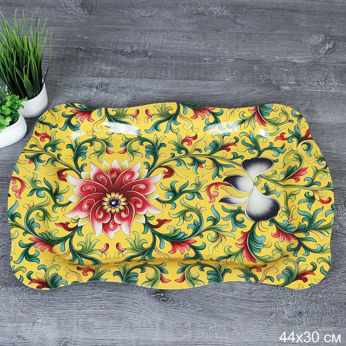 Поднос Sunflower 44x30см, металлический, с рисунком, универсальный, прямоугольный, 1шт