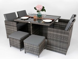 Комплект садовой мебели из ротанга на 8 персон