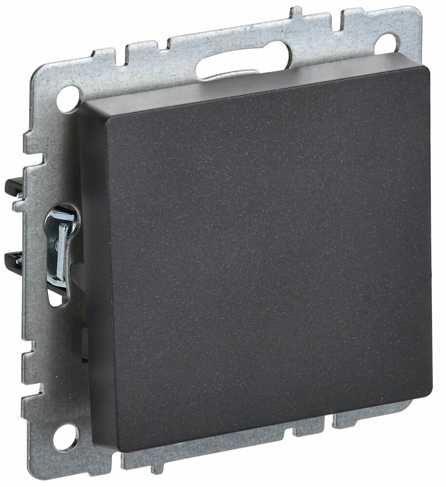 Выключатель одноклавишный Черный IEK Brite IP20 Max ток 10 А