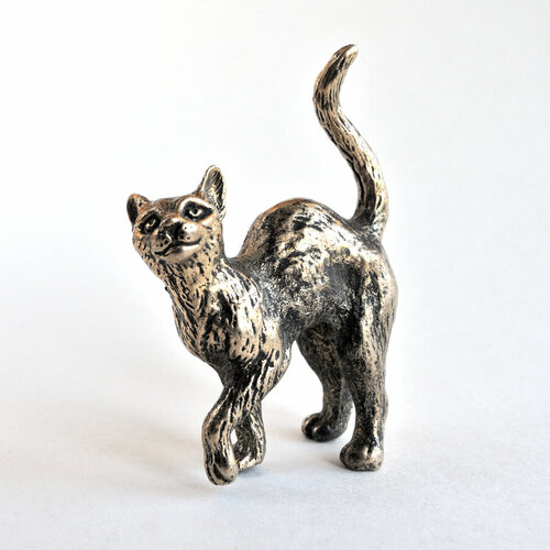Кошка грациозная латунная статуэтка